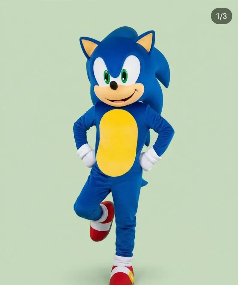 בובת תחפושת סוניק, הקיפוד המהיר והשובב, מוסיף קצב, תנועה והרבה התרגשות לכל חגיגה