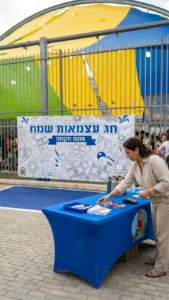 לחג יום העצמאות קיר גרפיטי לכניסה