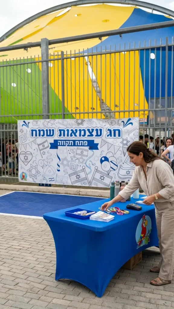 לחג יום העצמאות קיר גרפיטי לכניסה